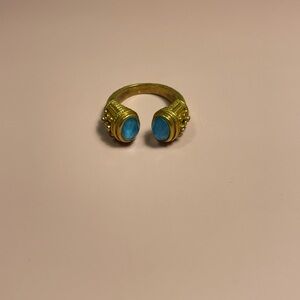 Julie Vos Elegant Gold and Blue Women's Ring